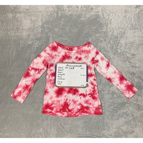 IVAY Women's Tie Dye Long Sleeve Top Pink White Cut Out Twisted Back Size M - Picture 5 of 6